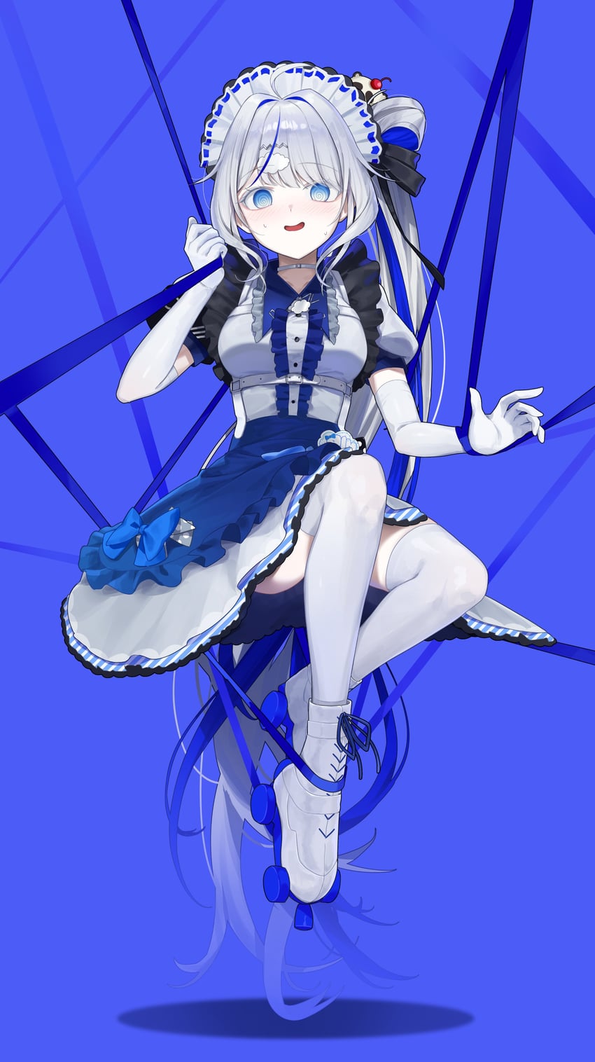 Stellive、青云铃、久留美 (青云凛) 1名女孩 @_@ 呆毛 围裙 腰带