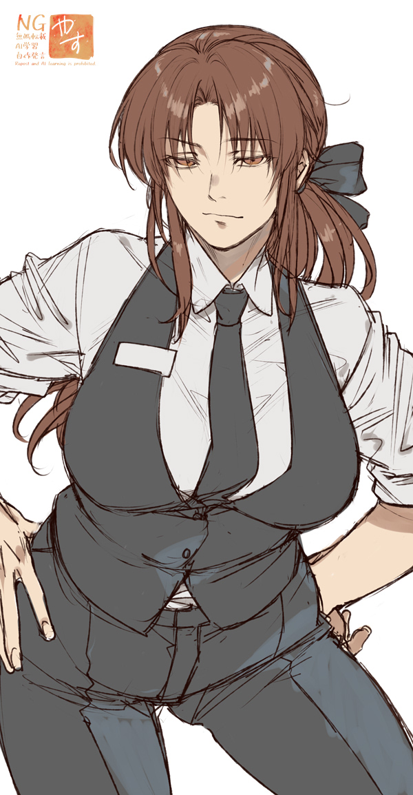 黑礁、莱薇 (黑礁) 1名女孩 异形乳量 (大) 替换服装 黑色夹克 黑色领带