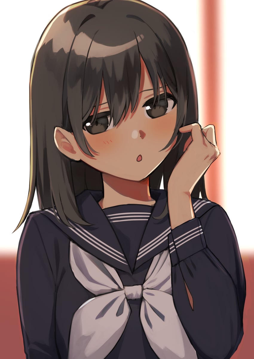 原创 1名女孩 逆光 黑瞳 黑发 模糊