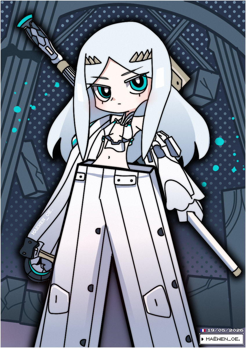 Fate/Grand Order、Fate系列、吊带袜天使 1名女孩 蓝眼 脸红 Q版 联动