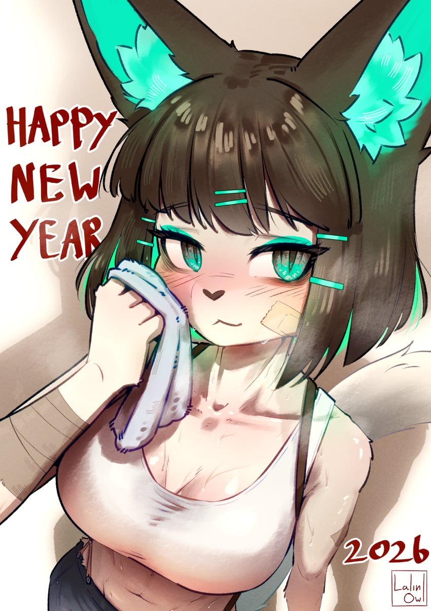 原创、neri (lalinowl) 1名女孩 腹肌 兽耳毛 兽耳 动物鼻子