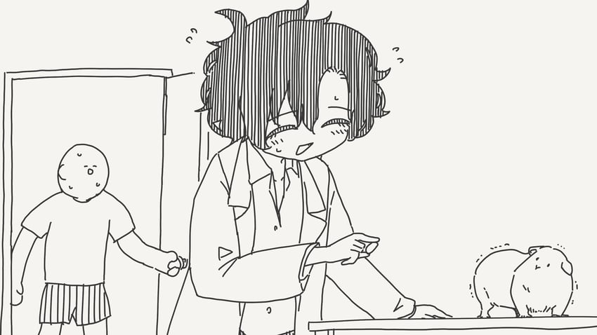 原创 1名男孩 1名女孩 惊讶 诱导转向 秃头