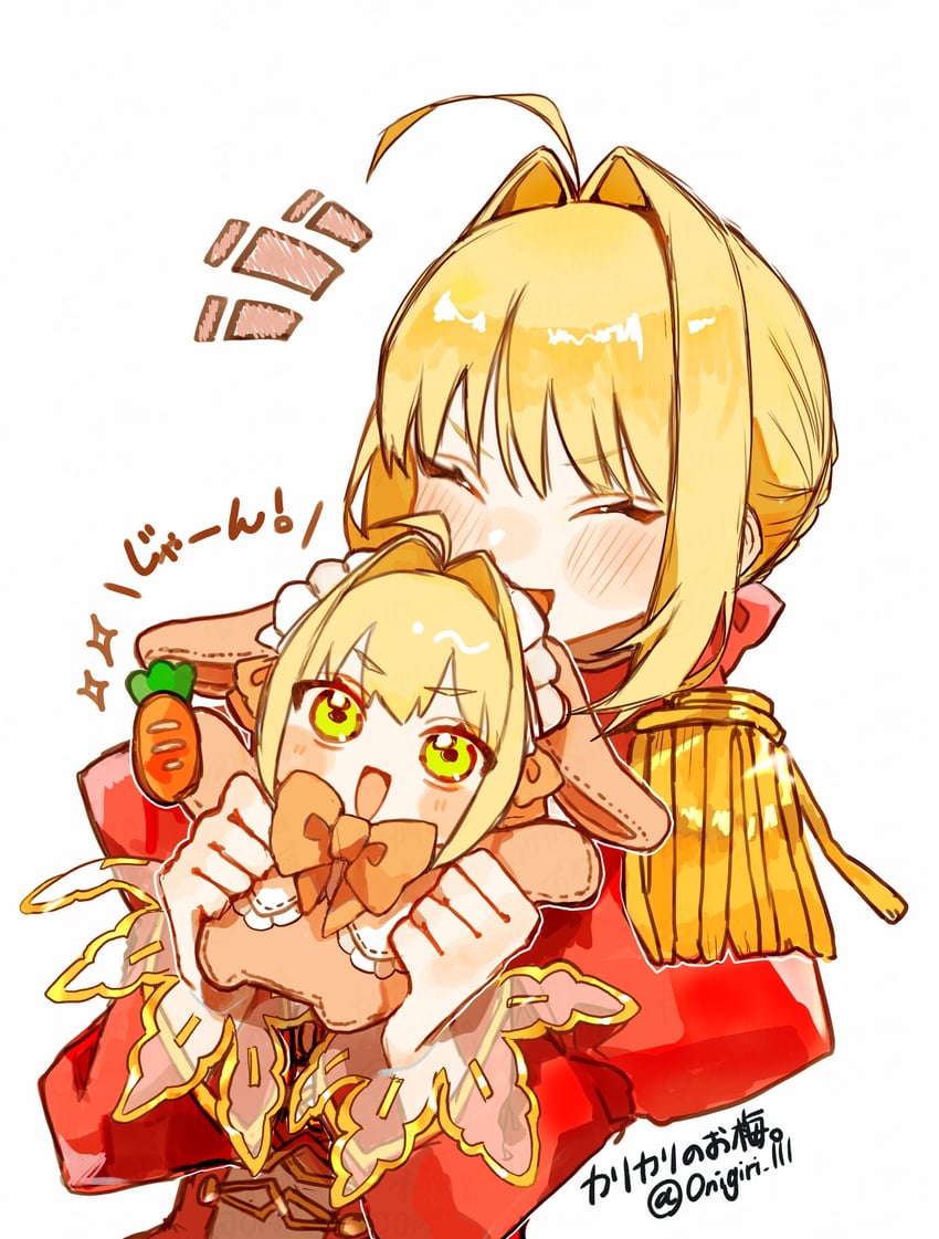 Fate/Extra、Fate系列、尼禄·克劳狄乌斯 (Fate) 1名女孩 微笑 呆毛 作者名 金发