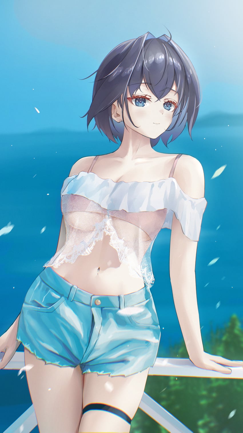 Hololive、Hololive英语、议会 (Kronii) 1名女孩 替换服装 黑发 蓝眼 蓝发