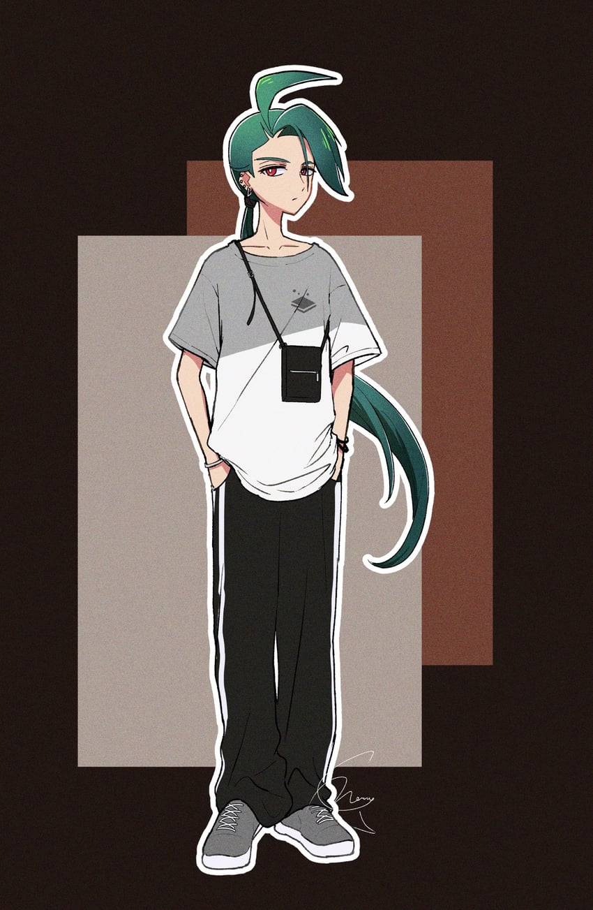 宝可梦、宝可梦 朱/紫、辛俐 (宝可梦) 1名女孩 呆毛 替换服装 包 黑包