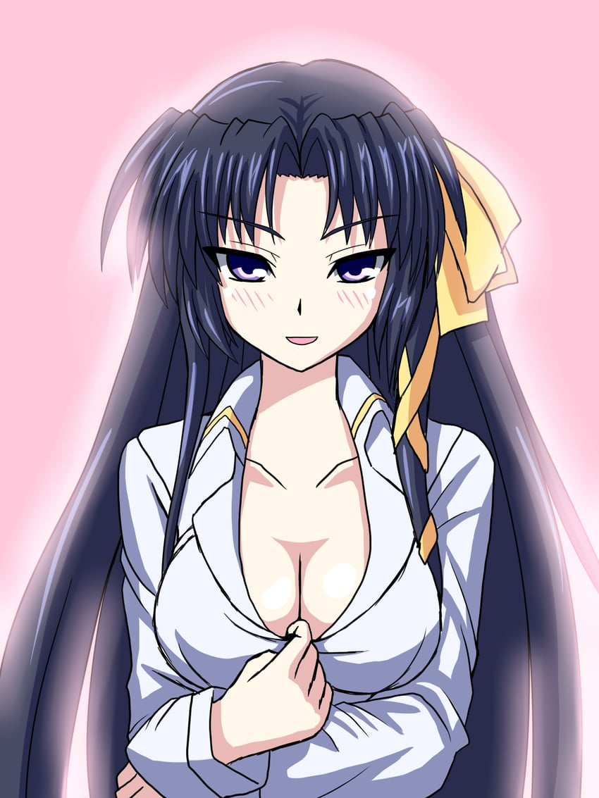 Little Busters!、来谷唯湖 1名女孩 :D 手臂托在乳房下 黑发 脸红