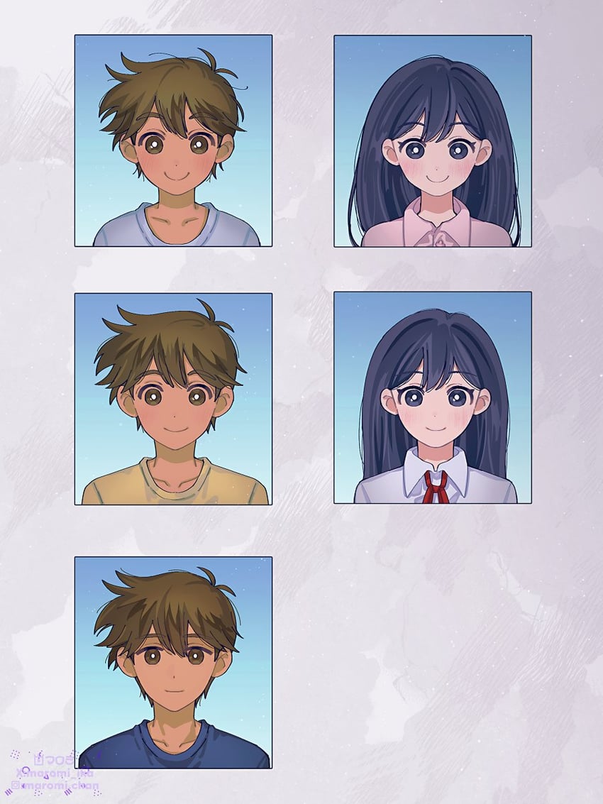OMORI、Hero (远方) (Omori)、Hero (OMORI) 1名男孩 1名女孩 年龄增长 幼化 替换服装