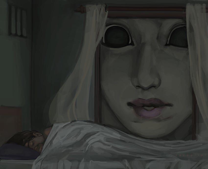 原创 床 卧室 黑瞳 毯子 巨人