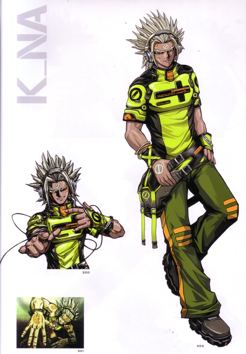 Beatmania IIDX、Bemani、k-na 1名男孩 金发 角色名称 赛博时尚 深色皮肤男性
