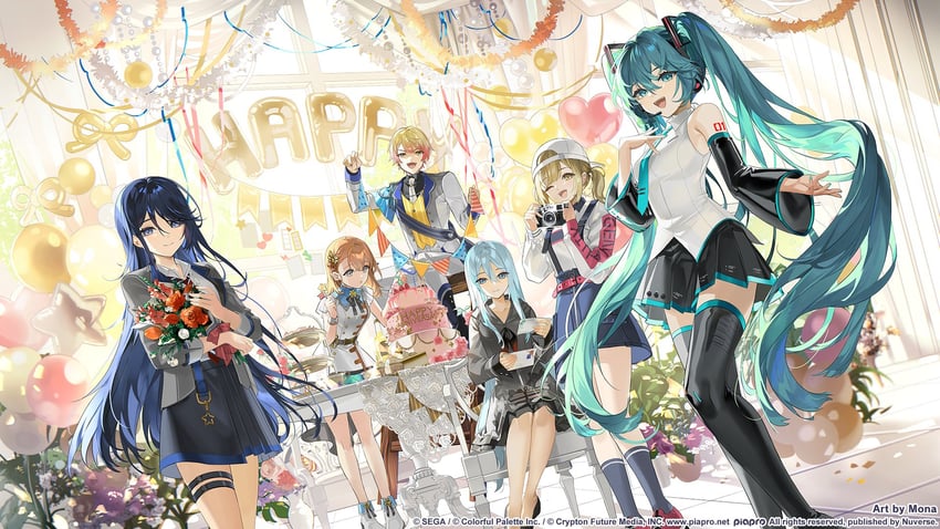 世界计划、VOCALOID、小豆泽心羽 1名男孩 5名女孩 :D 微笑 周年纪念