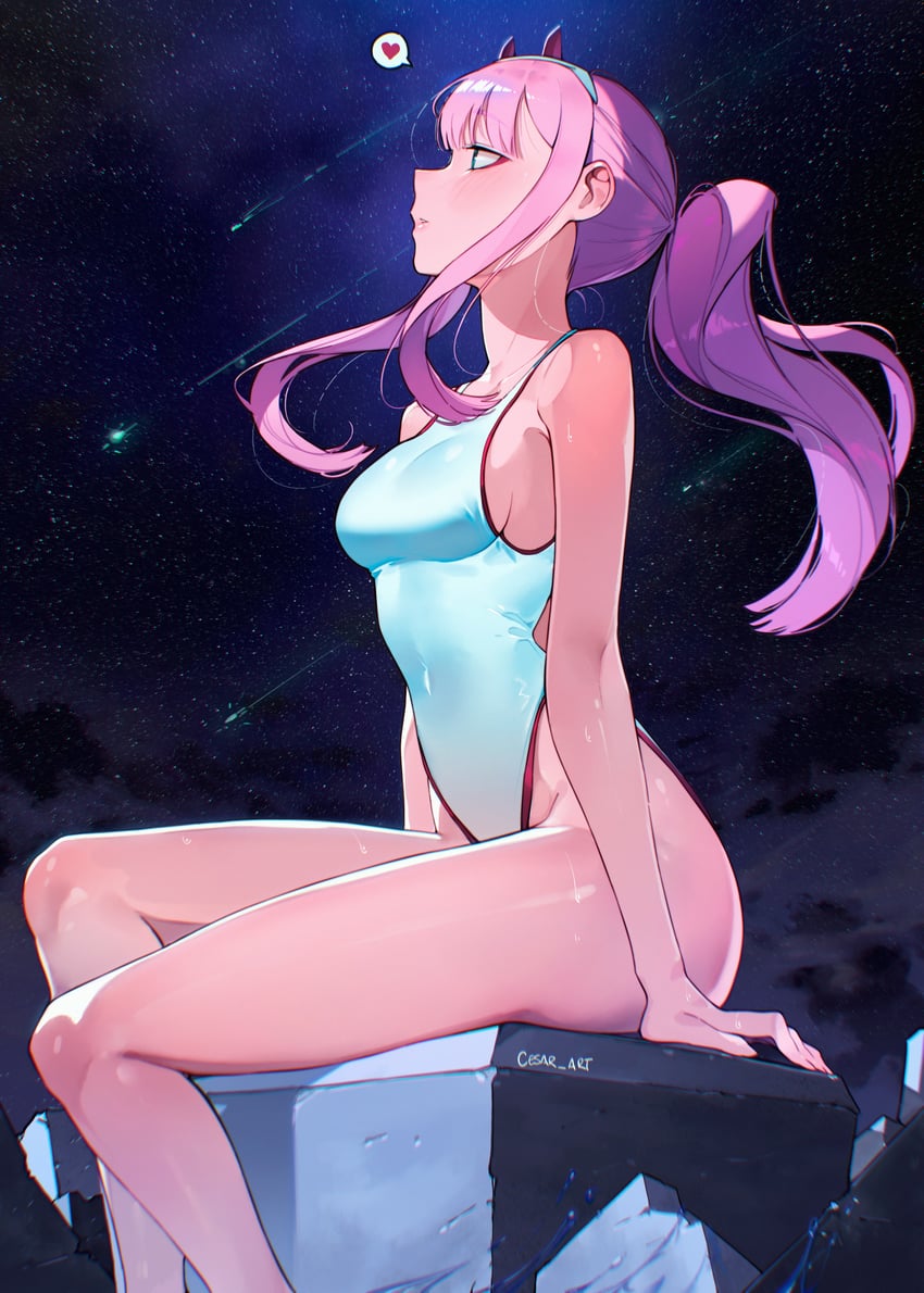 Darling in the Franxx、02 (Darling in the Franxx) 1名女孩 裸臂 裸腿 露肩 乳房