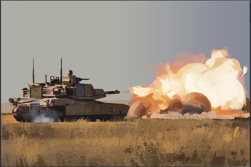 原创 1名男孩 勃朗宁M2 晴空 爆炸 开火