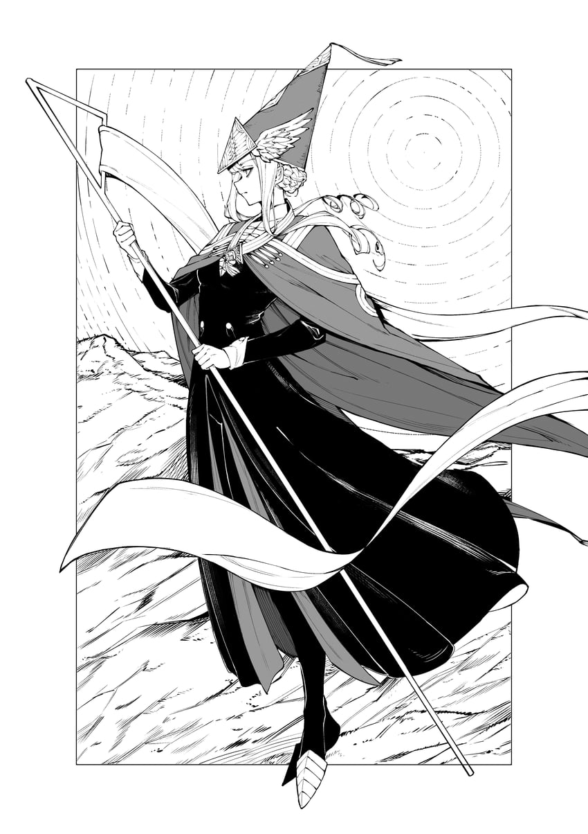 魔法帽的小工坊、《尖帽子的魔法工坊》中的露露西 1名女孩 横幅 辫子 披风 斗笠/圆锥形帽子