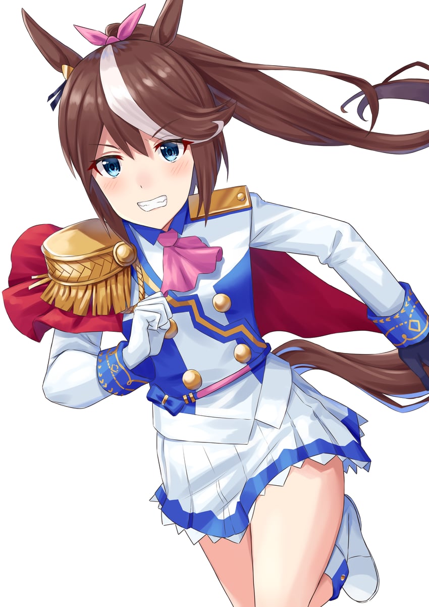 赛马娘、东海帝皇 (巅峰喜悦) (赛马娘)、东海帝王 (赛马娘) 1名女孩 兽耳 阿斯科特领巾 不对称手套 黑色手套
