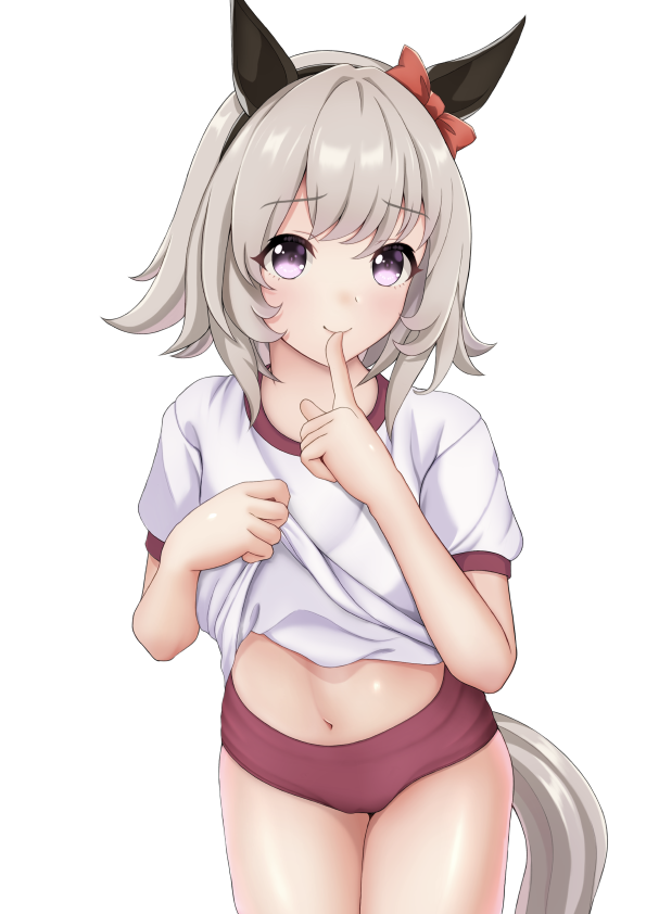 赛马娘、真机伶 (赛马娘) 1名女孩 兽耳 黑色发带 脸红 蝴蝶结