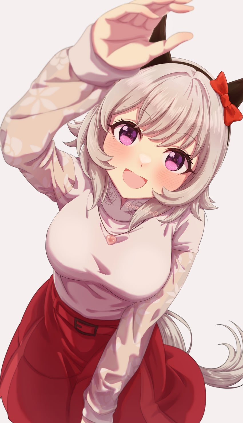 赛马娘、真机伶 (私服) (赛马娘)、真机伶 (赛马娘) 1名女孩 兽耳 黑色发带 脸红 蝴蝶结