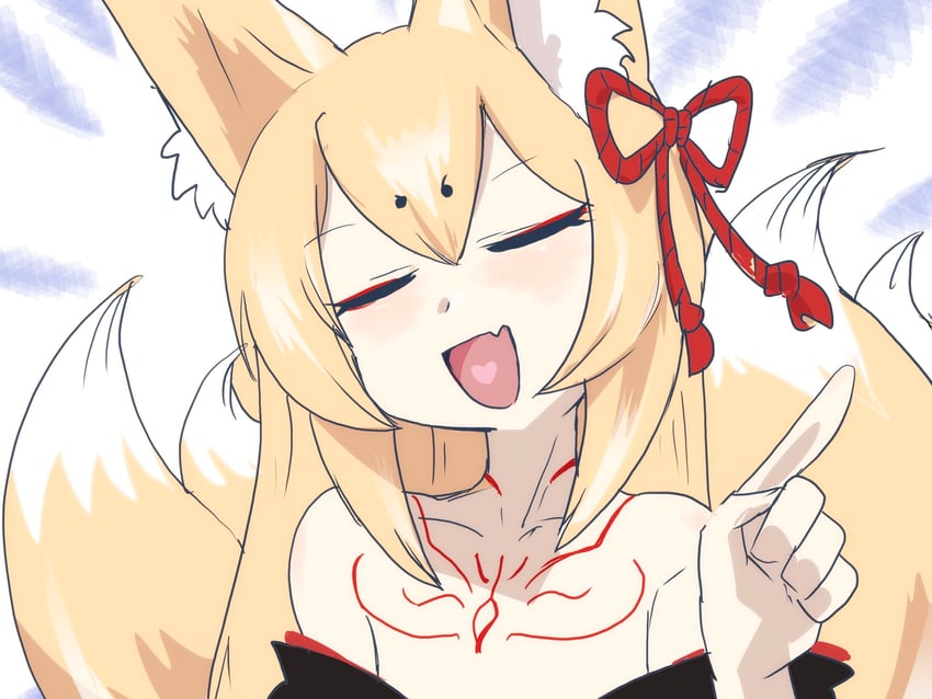 魔物娘图鉴、玉藻 (勇者大战魔物娘) 1名女孩 :D 兽耳毛 兽耳 露肩