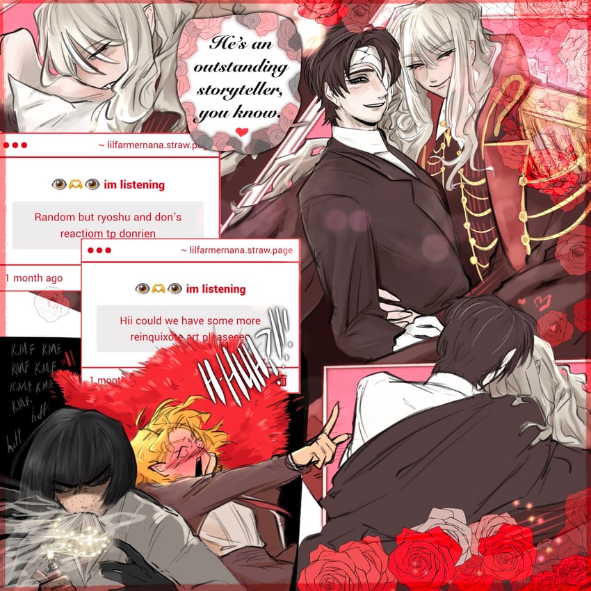 边狱公司、Project Moon、唐吉诃德 (Limbus Company) 2个男孩 2名女孩 咬 咬脖子 黑色大衣