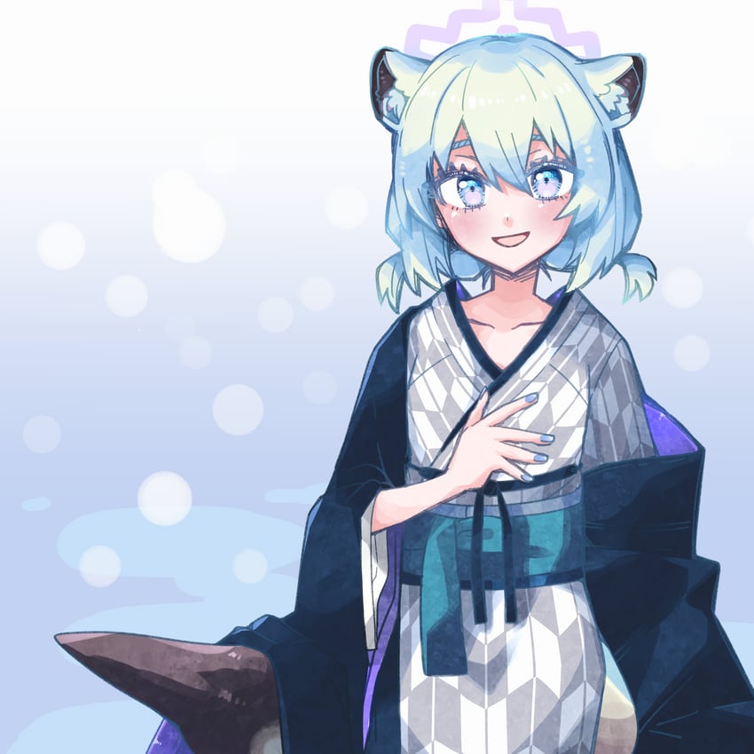 蔚蓝档案、时雨 (蔚蓝档案)、时雨 (温泉) (蔚蓝档案) 1名女孩 :D 抽象背景 替换服装 不同发型