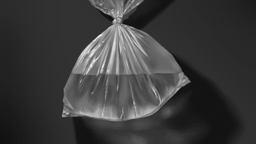 原创 包 灰色背景 无人类 物体聚焦 塑料袋