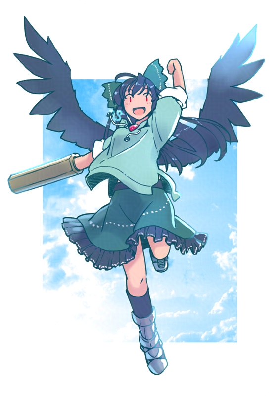 东方Project、灵乌路空 1名女孩 :D 替换服装 手臂炮 举手