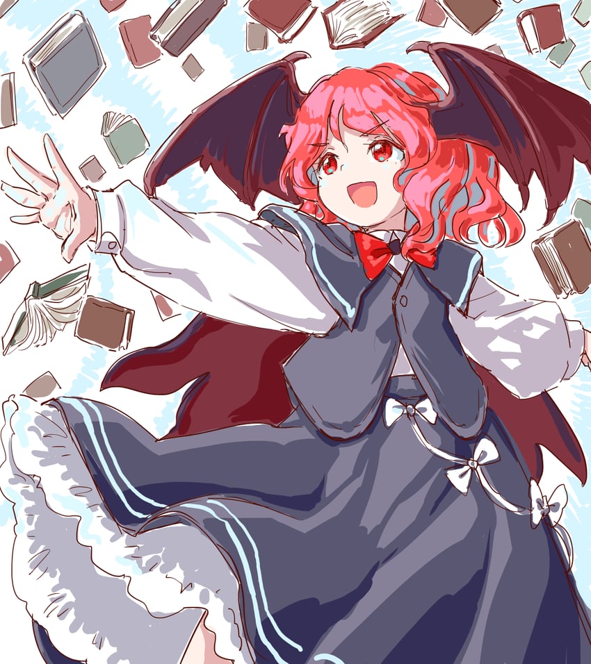 东方Project、小恶魔 1名女孩 :D 黑色小披肩 黑色裙子 黑色马甲