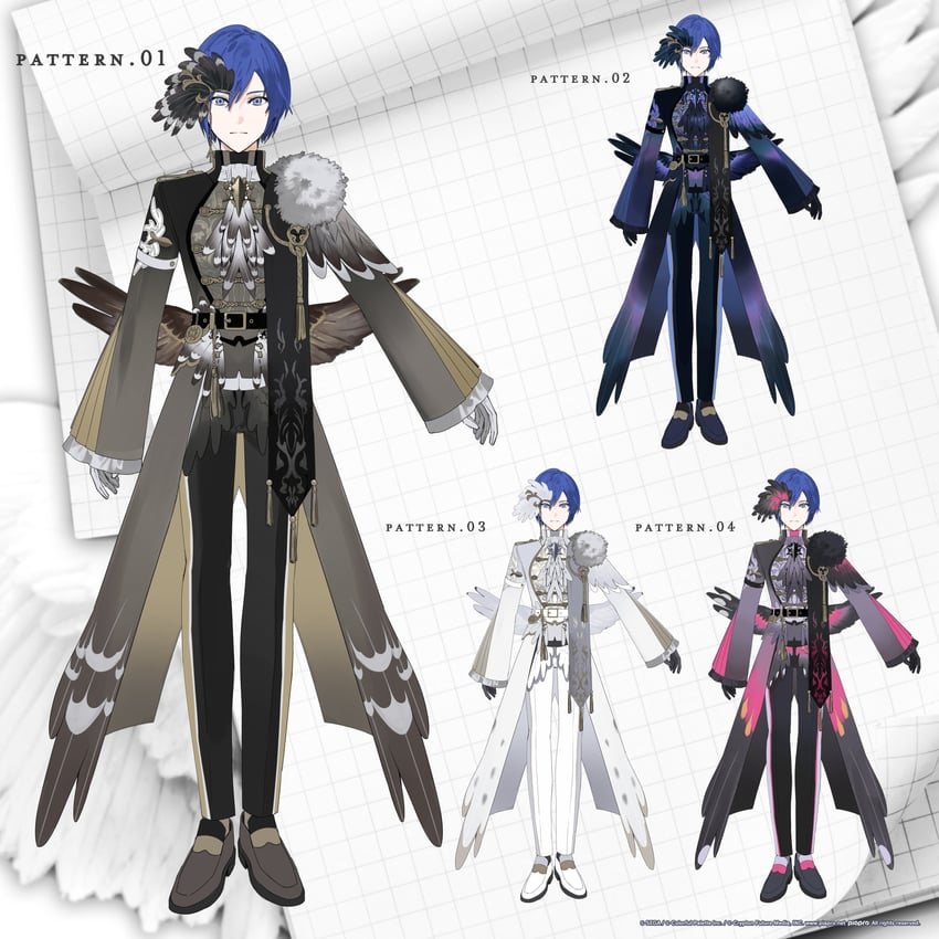 世界计划、VOCALOID、KAITO 1名男孩 呆滞脸 黑裤子 黑衬衫 黑鞋