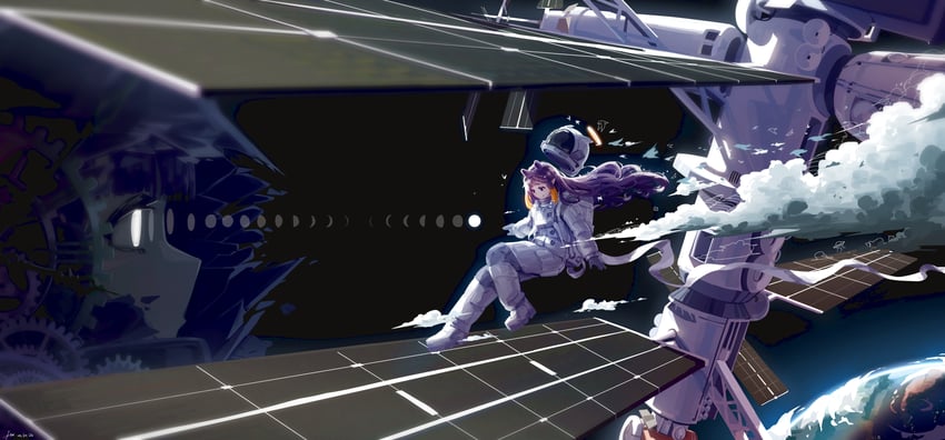 Hololive、Hololive英语、一伊那尔栖 1名女孩 闭嘴 云 飘逸长发 全身
