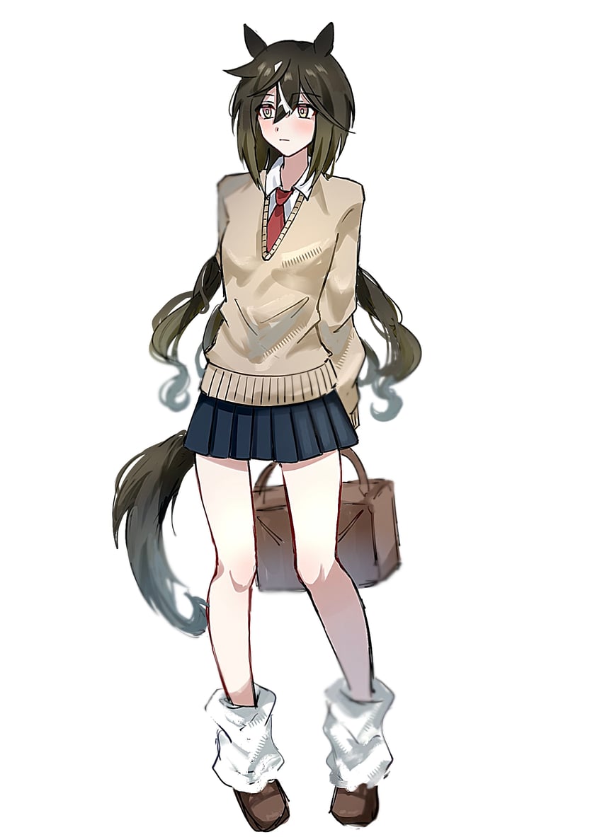 赛马娘、黄金旅程 (赛马娘) 1名女孩 兽耳 包 黑发 黑色裙子