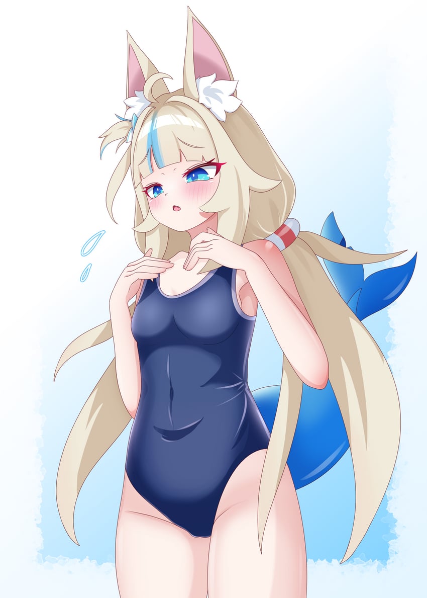 个人势虚拟主播、Sameko Saba 1名女孩 替换服装 兽耳毛 兽耳 金发
