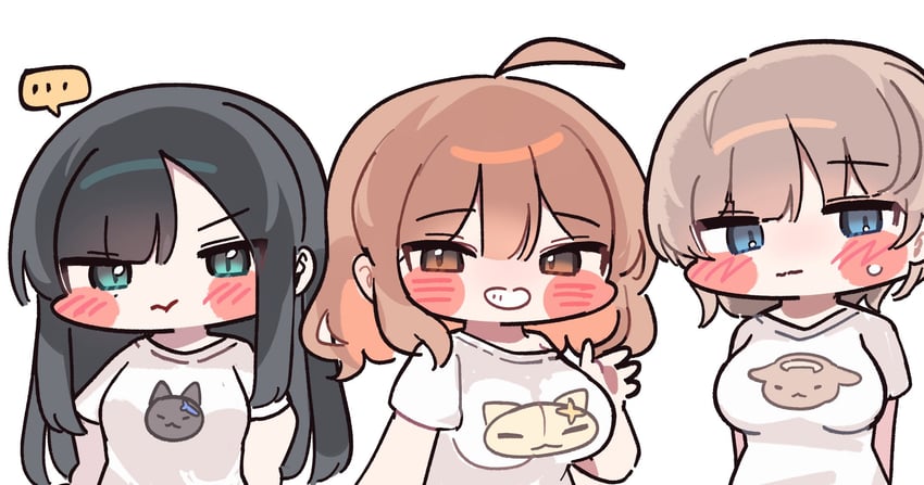 胜利女神：妮姬、阿尼斯(妮姬)、薄荷 (妮姬) ... 3人女子 呆毛 替换服装 双手背在身后