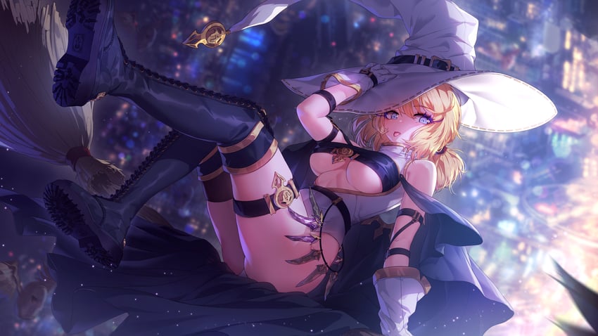 原创 1名女孩 替换服装 屁股 黑色过膝袜 金发