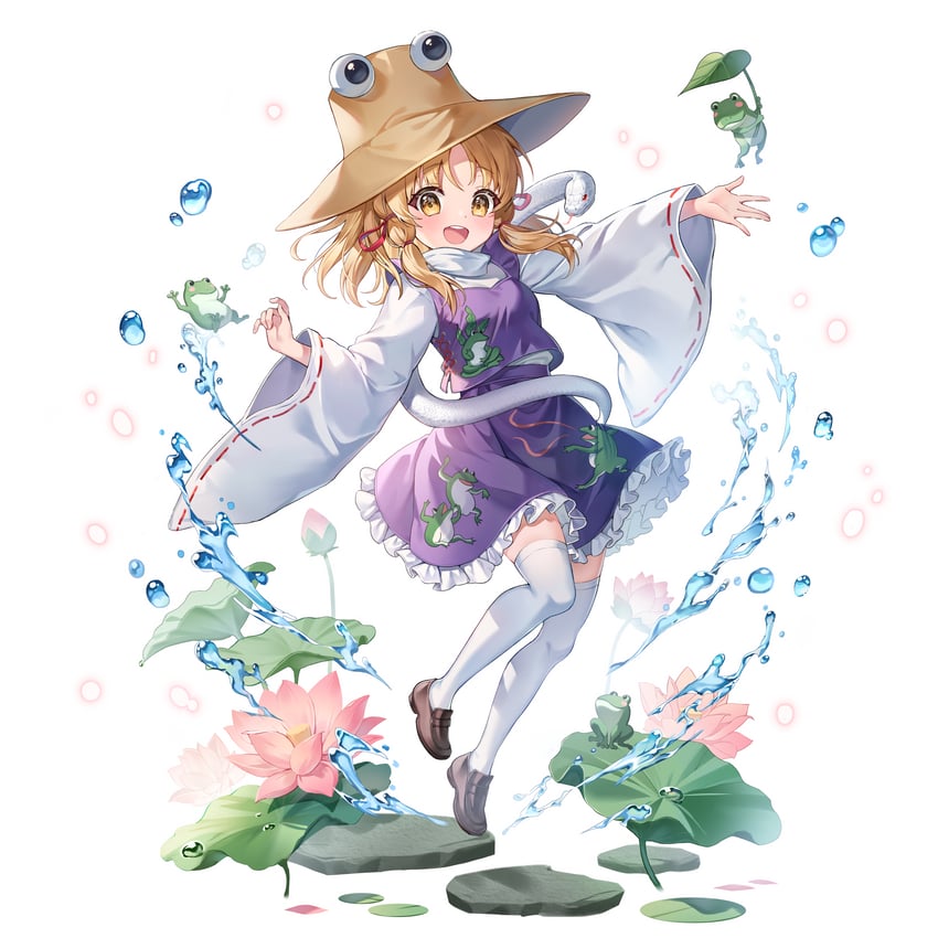东方Project、东方阿尔卡迪亚记录、泄矢诹访子 1名女孩 :D 动物花纹 金发 棕色帽子