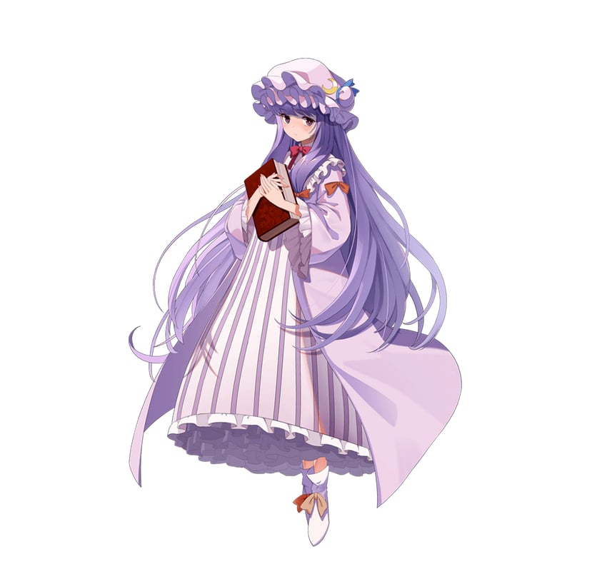东方Project、东方阿尔卡迪亚记录、帕秋莉·诺蕾姬 1名女孩 书 靴子 蝴蝶结 蝶形领结