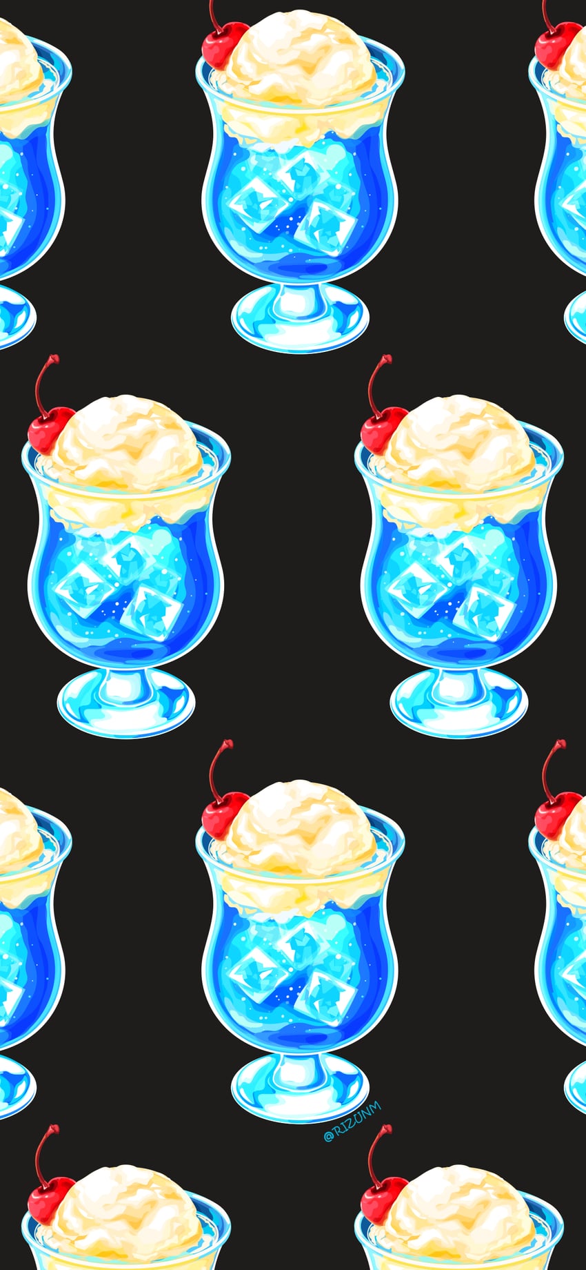 原创 作者名 黑色背景 樱桃 樱桃梗 食物