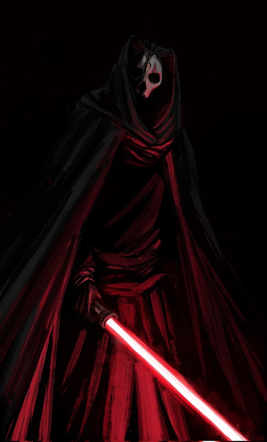 星球大战、星球大战:旧共和国武士、darth nihilus 1名男孩 作者名 黑色背景 黑色披肩 黑色手套