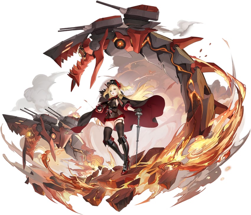 碧蓝航线、希佩尔海军上将 (碧蓝航线)、admiral hipper (retrofit) (azur lane) 1名女孩 惊讶 腰带 黑色皮带 黑色靴子