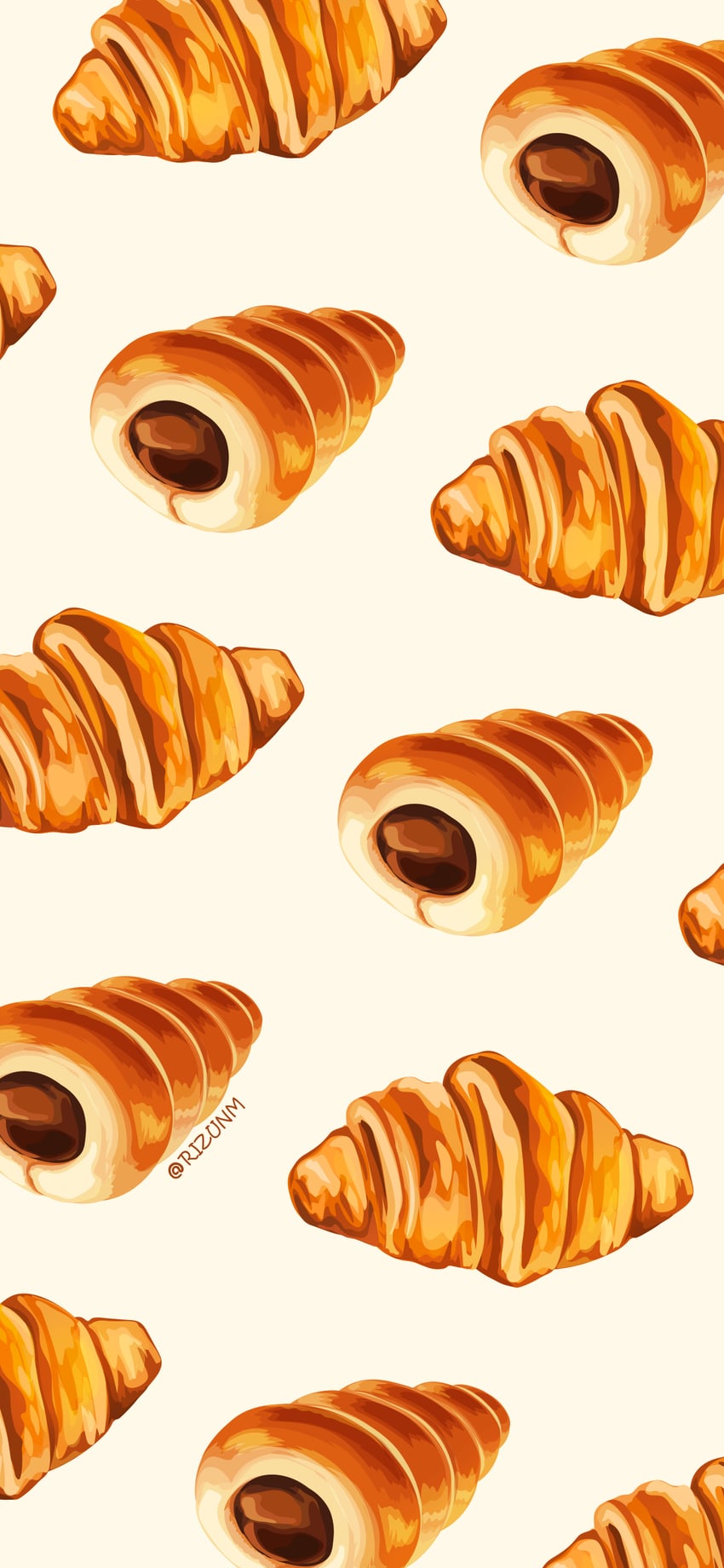 原创 作者名 巧克力 牛角面包 食物 咬一口食物