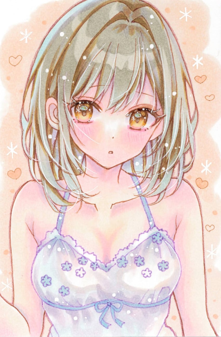 原创 1名女孩 腋窝褶皱 金发 脸红 乳房