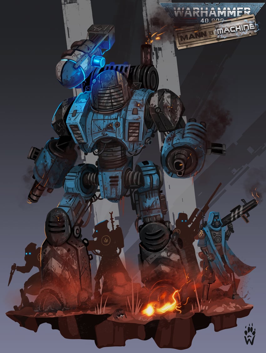 军团要塞2、战锤40K、蓝队喷火兵 (军团要塞2) adeptus mechanicus (symbol) 空投炸弹 弹药 手臂炮 铠甲
