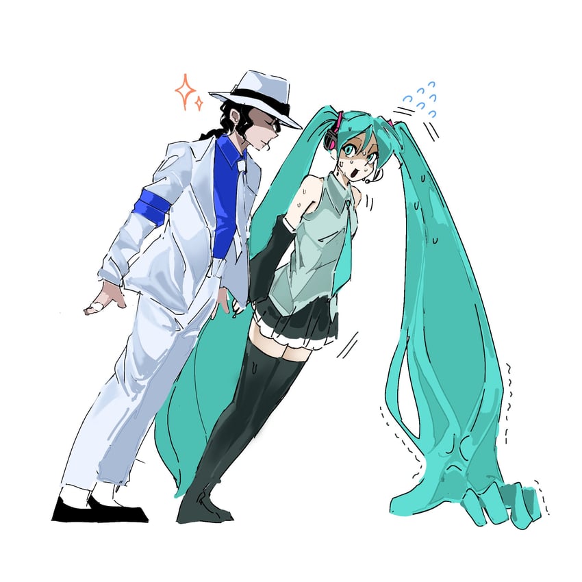 现实生活、犯罪高手、VOCALOID 1名男孩 1名女孩 荒谬的长发 反重力倾斜 露肩