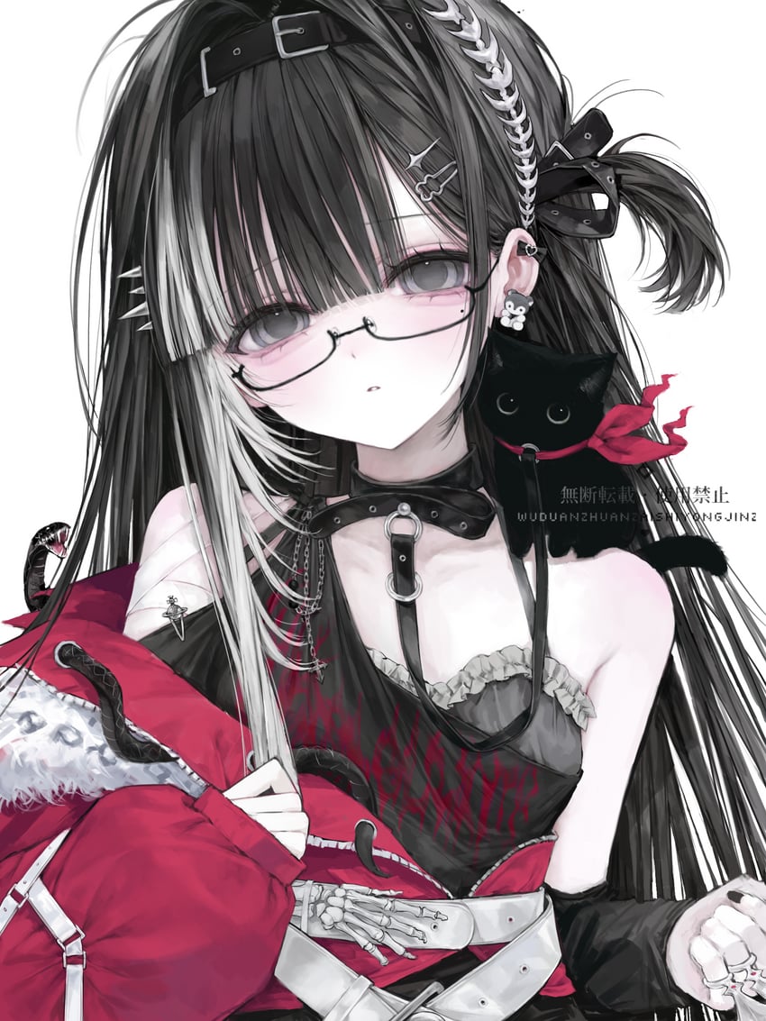 原创 1名女孩 卧蚕 动物 护臂 露肩