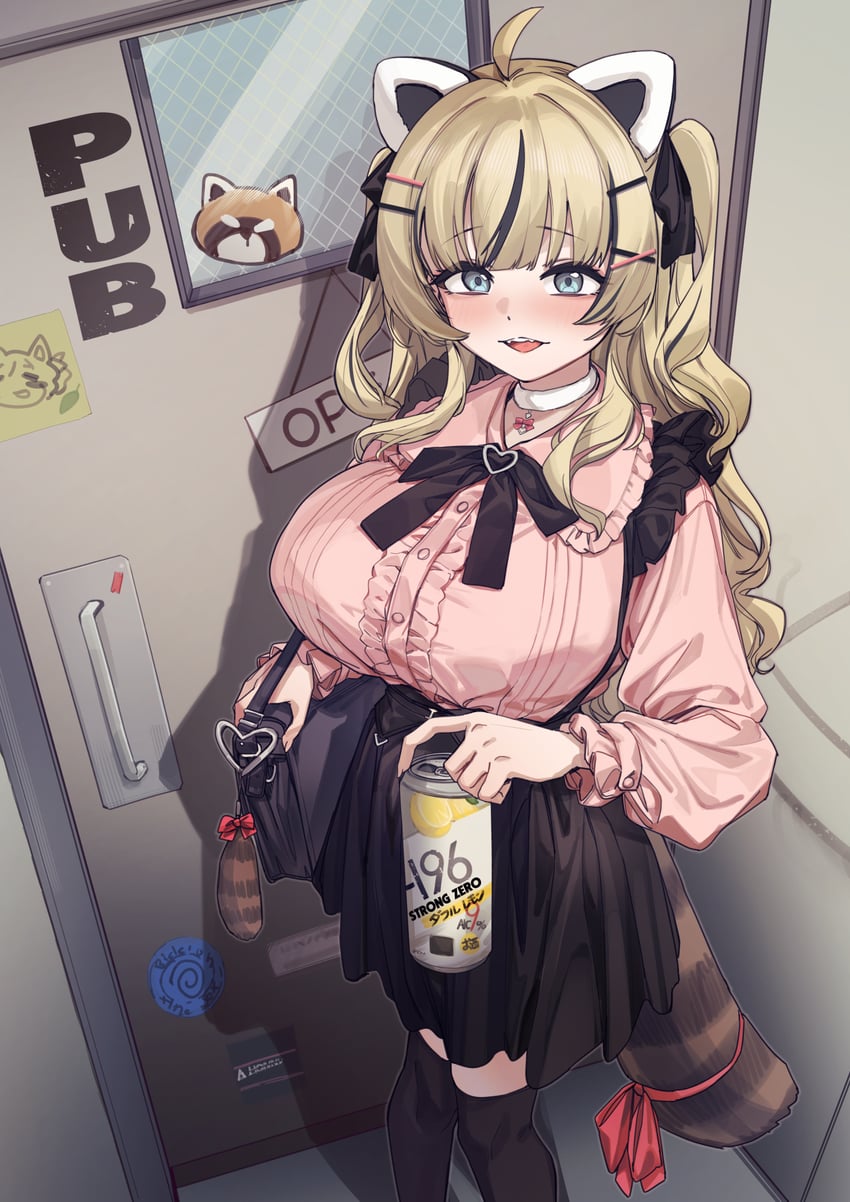 原创 1名女孩 呆毛 兽耳 包 黑发