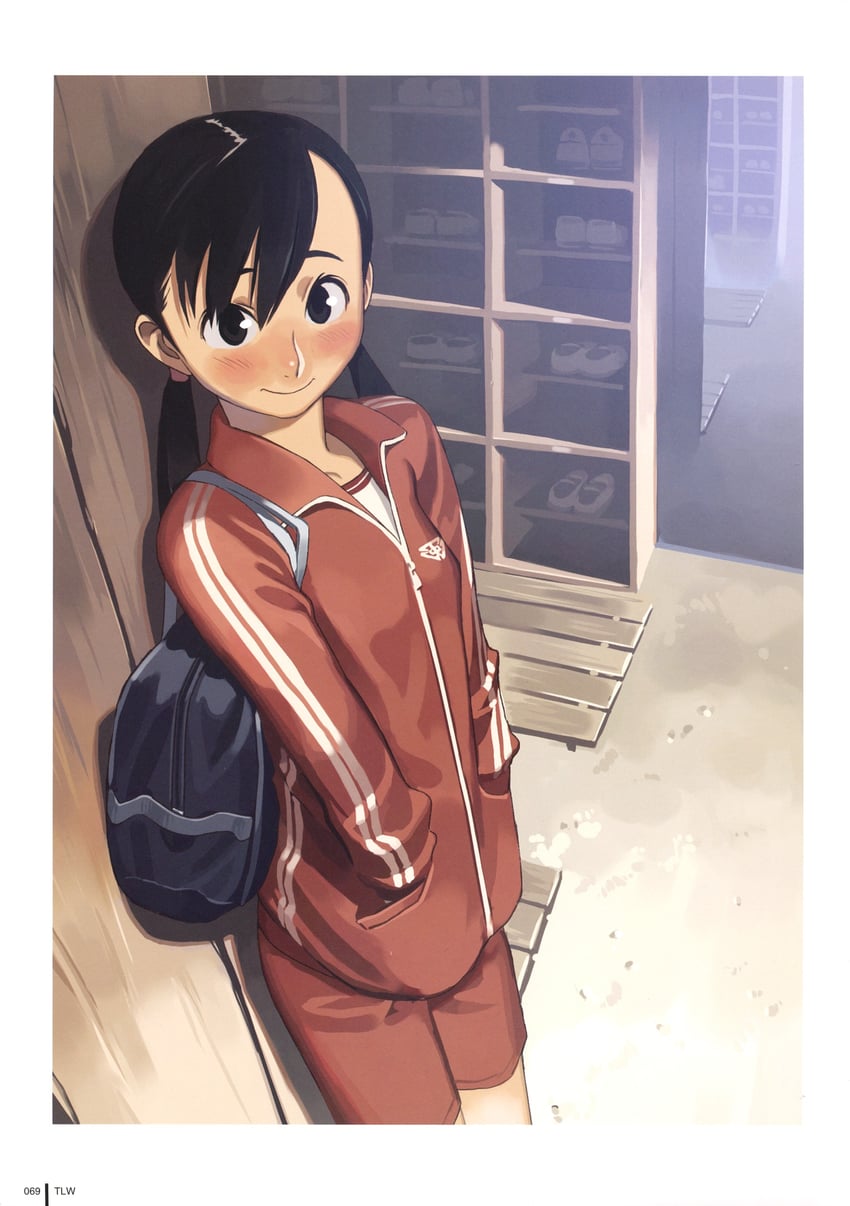 Comic LO、原创 1名女孩 包 黑瞳 黑发 脸红