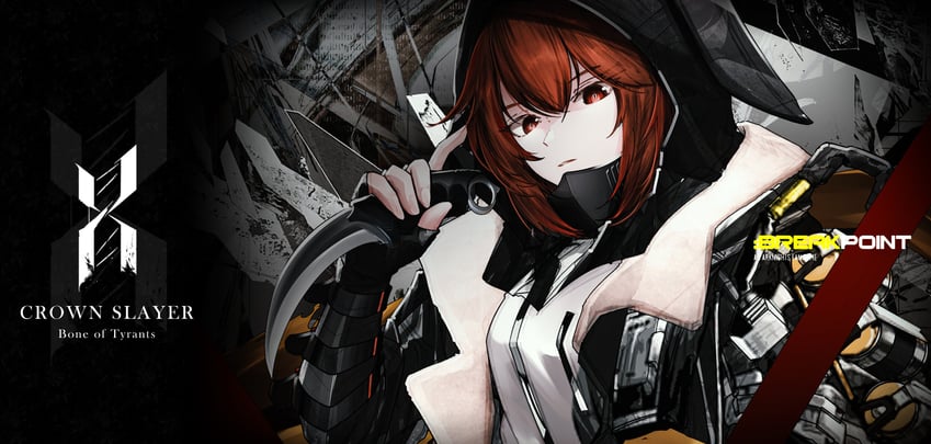 明日方舟、弑君者 (明日方舟) 1名女孩 动物兜帽 黑色手套 黑色夹克 角色名称