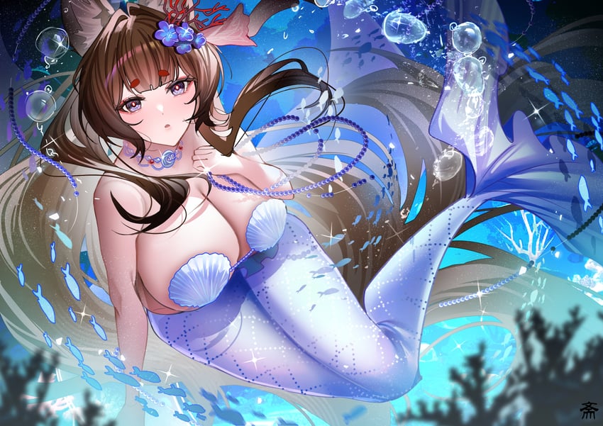 碧蓝航线、天城 (碧蓝航线)、天城 (航母) (碧蓝航线) 1名女孩 替换服装 兽耳 露肩 比基尼