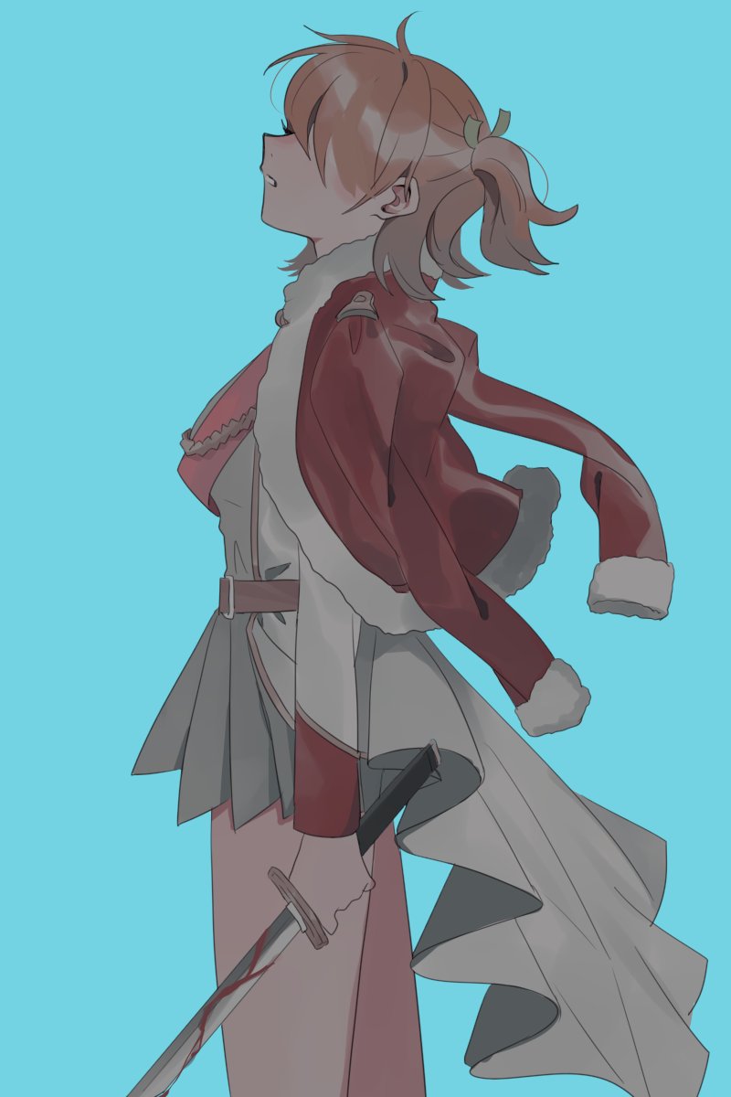 少女☆歌剧 Revue Starlight、大场奈奈 1名女孩 金发 蓝色背景 牛仔镜头 侧视