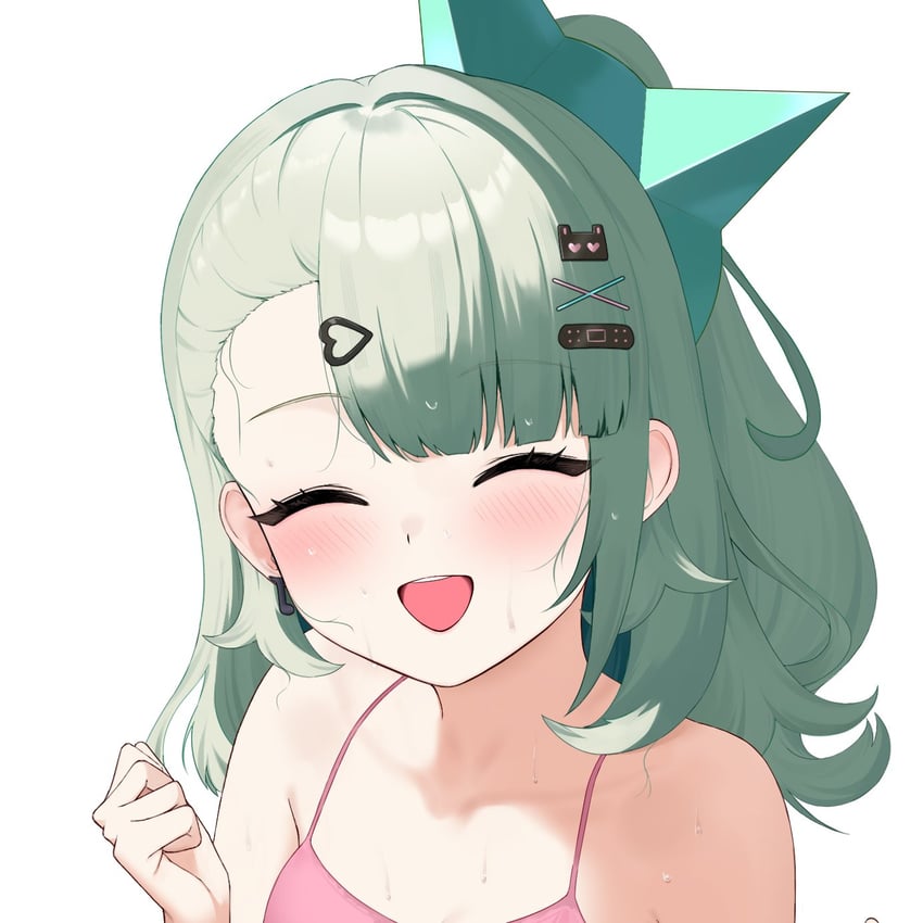 绝区零、桑娜 (绝区零) 1名女孩 创可贴 创可贴发饰 露肩 脸红