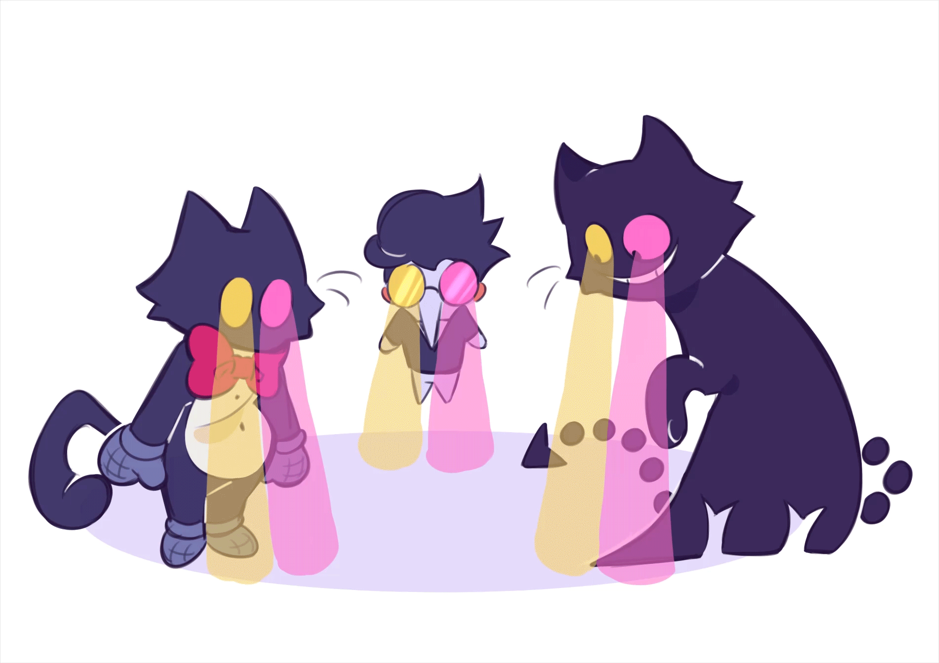 三角符文、Undertale/Deltarune、猫咪迈克 (三角符文) 1个其他角色 2个男孩 动物装 兽耳 黑发