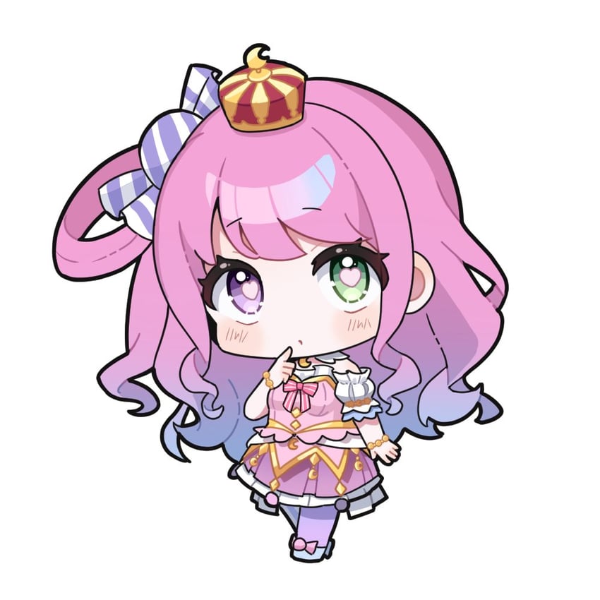 Hololive、姬森璐娜、姬森璐娜 (第一套服装) 1名女孩 黑色轮廓 蓝发 Q版 仅限Q版